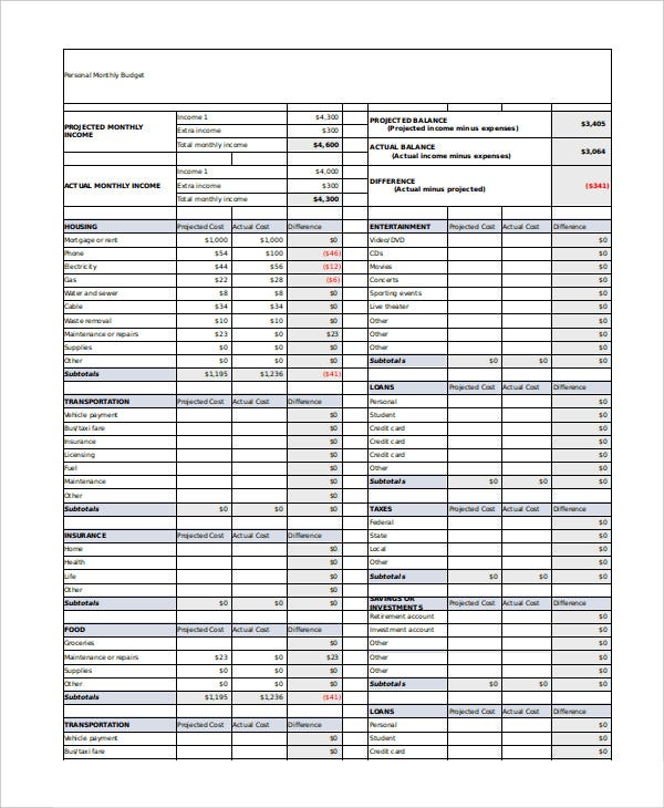 17 Simple Monthly Budget Worksheets Word PDF Excel Free 