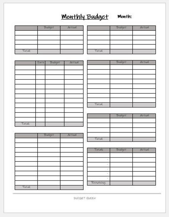 Free Editable Monthly Budget Worksheet Black And White