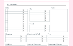 Budget Planner With Mini Bills Tracker Free Printable