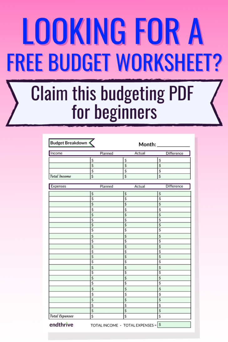 Free Budget Spreadsheet For Beginners