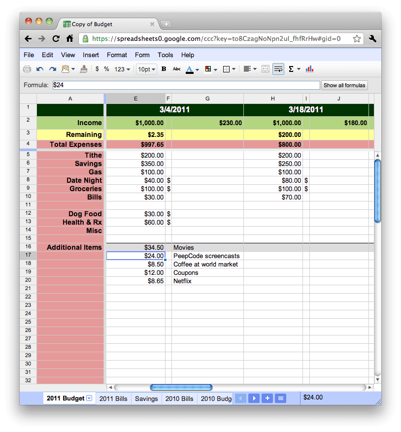 budget plan template google docs