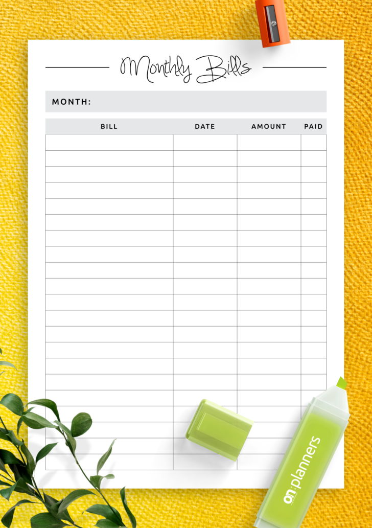 Budget Forms Free Printable Easy