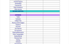 FREE 8 Student Budget Forms In PDF Ms Word