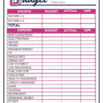 Free Budget Worksheets Single Moms Income