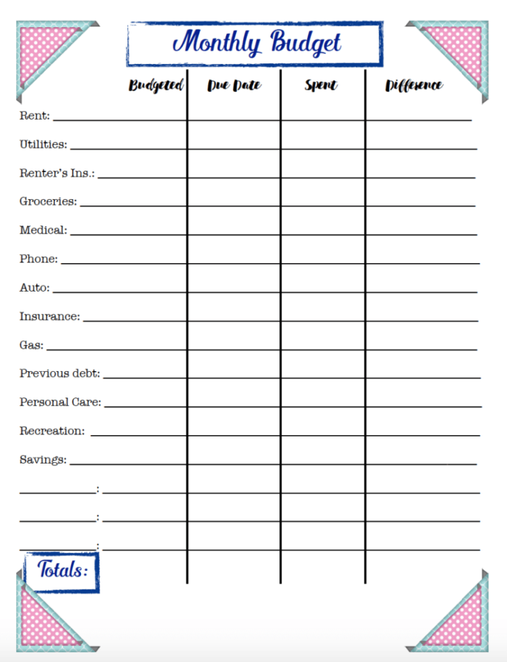 Free Budgeting Printables Expense Tracker Budget Goal Setting | Budget ...