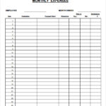 Free Printable Monthly Expense Sheet Room Surf