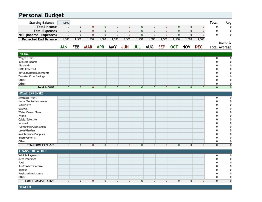 Monthly Budget Planner Excel Free Download