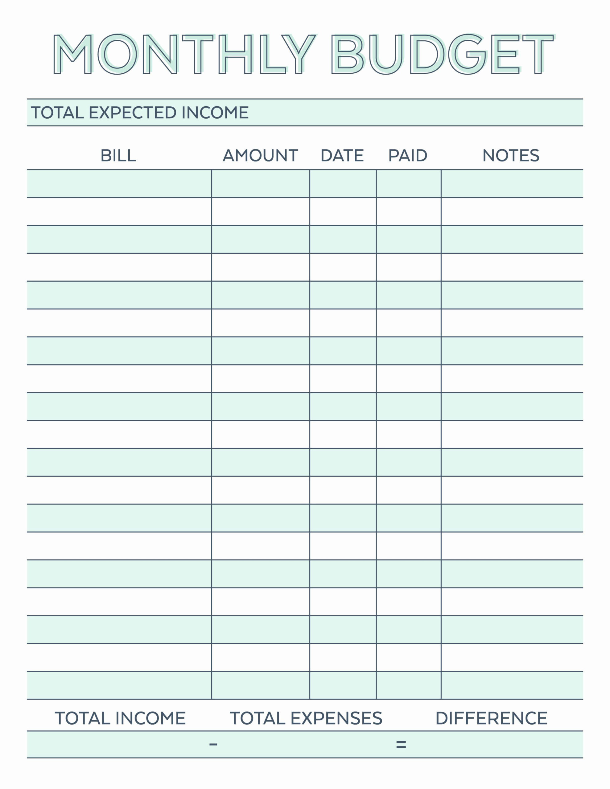 Monthly Budget Worksheet Pdf Inspirational Monthly Bud Planner Free 