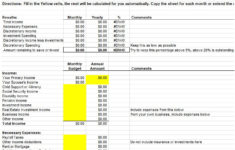 Personal Budget Worksheet Excel Excel TMP