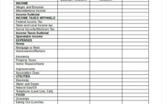 Printable Blank Budget Worksheet Template Business PSD Excel Word PDF