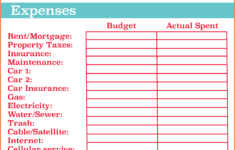 Printable Budget Worksheet Pdf Db excel
