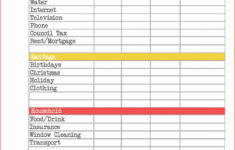 Printable Family Budget Free Spreadsheet Excel Basic Home Monthly