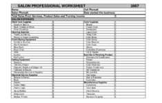 Salon Spreadsheet Db excel